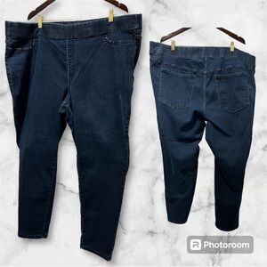Lane Bryant Dark Wash Signature Fit High Rise Pull Ons Jegging Jean Size 28